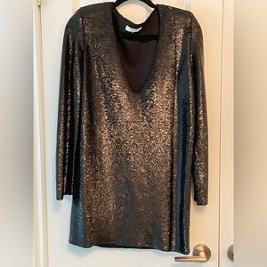 IRO Mini Black Sequin Dress Long Sleeve Size L